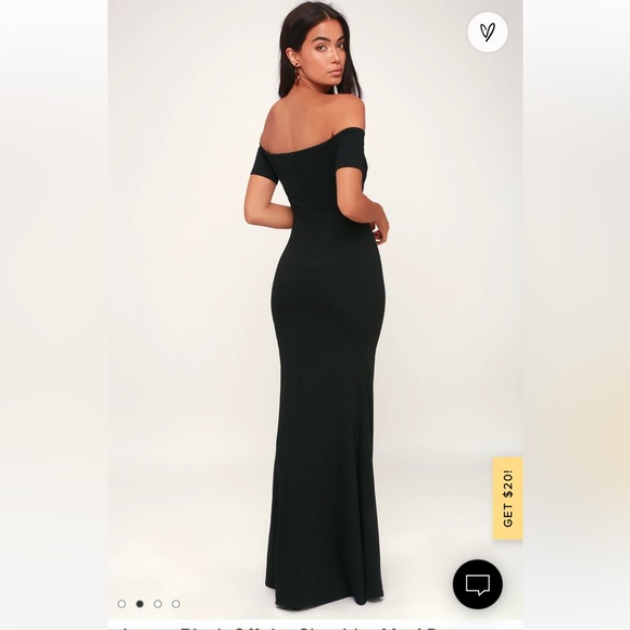 NWT Lulu’s Lynne Off the Shoulder Black Dress - Sz Small OR Medium - Picture 3 of 11